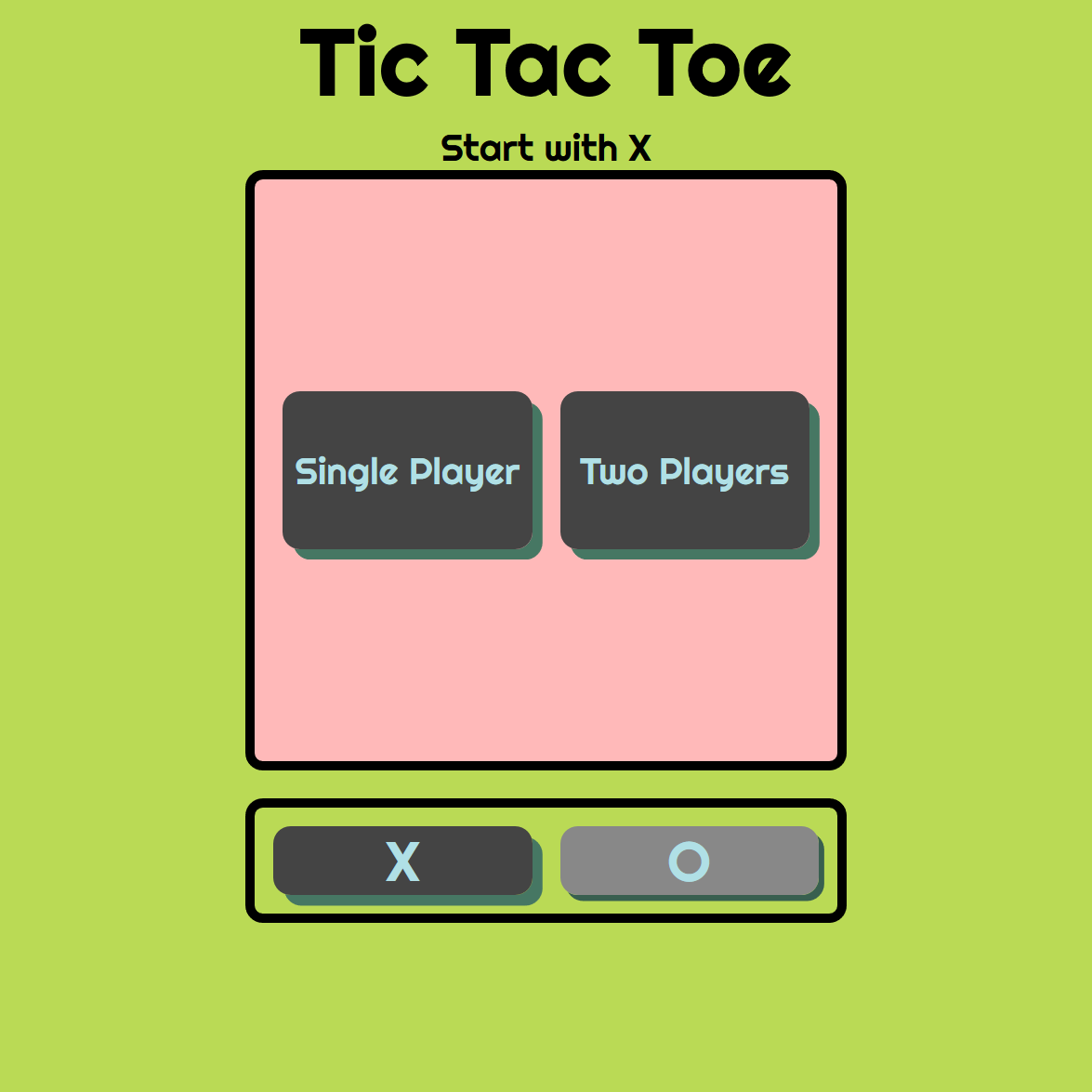 Tic-tac-toe, a classic game made for the modern browser.